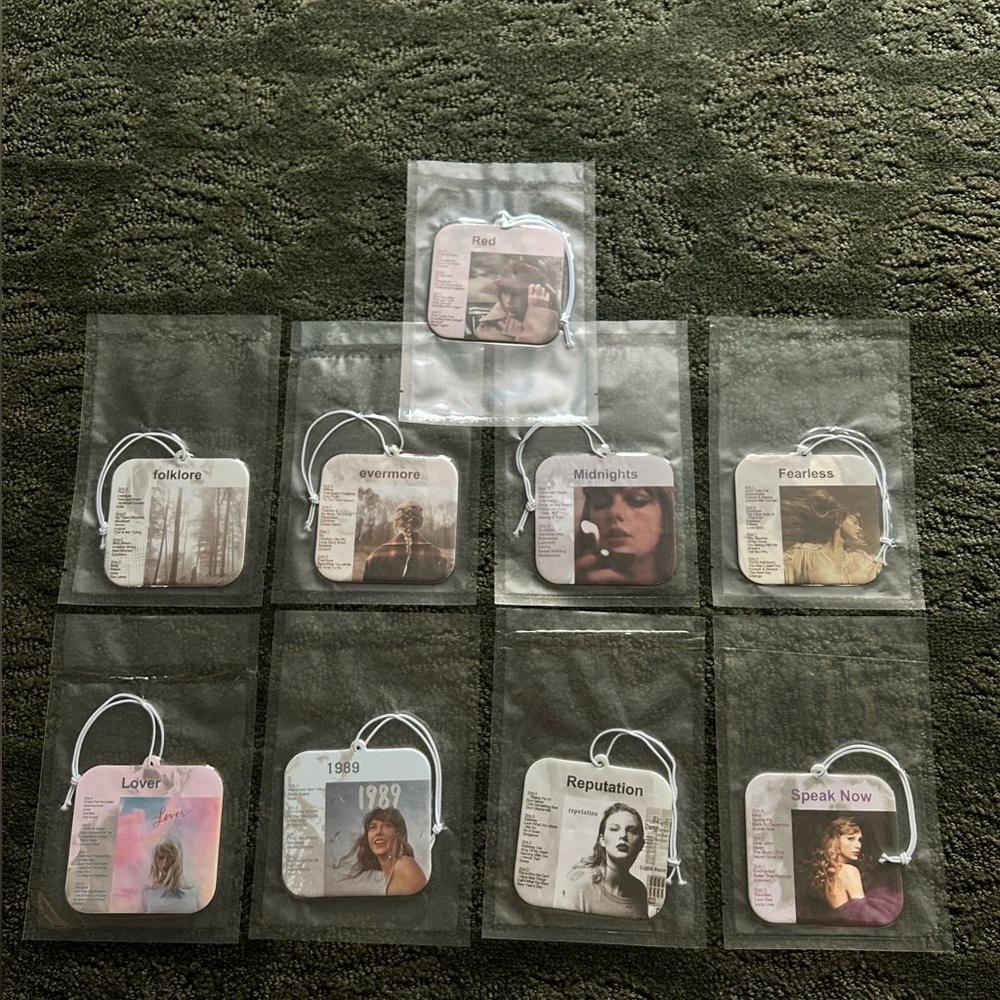 Taylor Swift 9 Piece set Air Fresheners - Album Covers